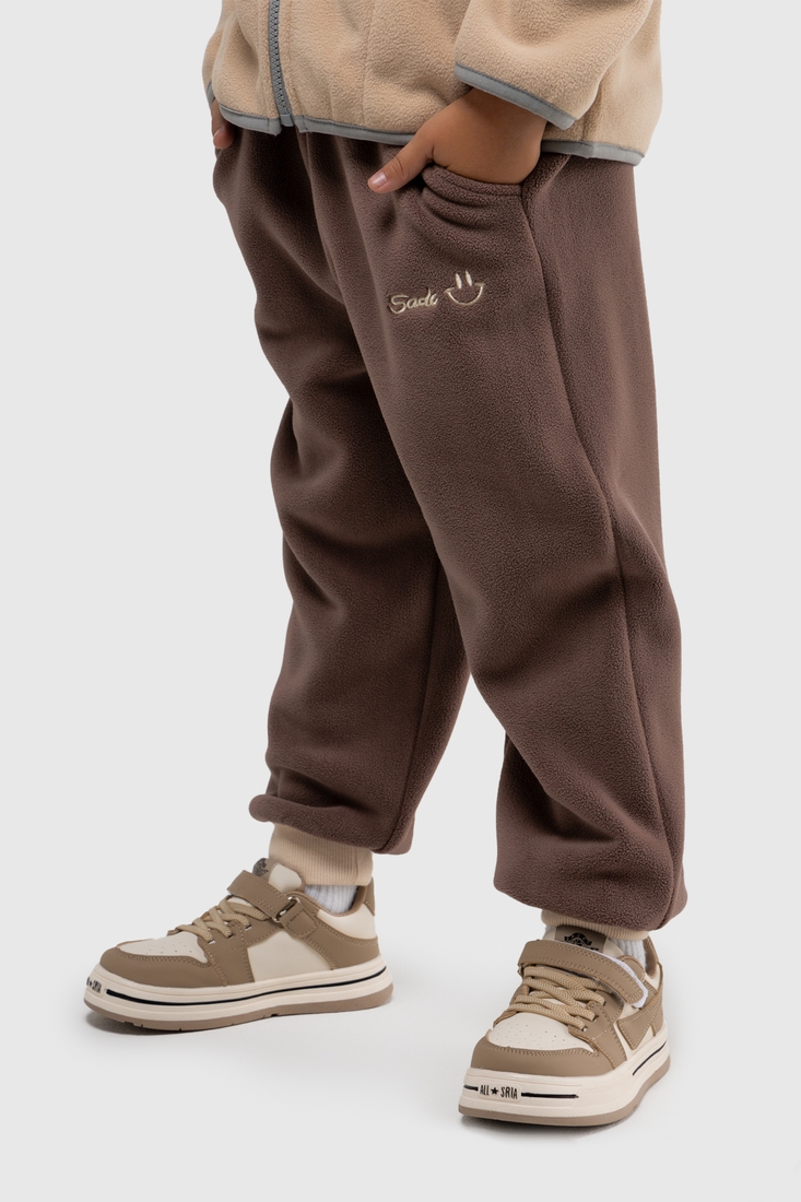 Фото Спортивні штани однотонні для хлопчика Lizi 9107 98 см Коричневий (2000989835028W)