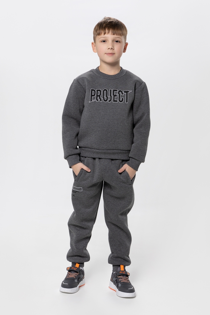 Фото Спортивні штани з принтом для хлопчика Atescan 1104-1 134 см Графітовий (2000990263247W)