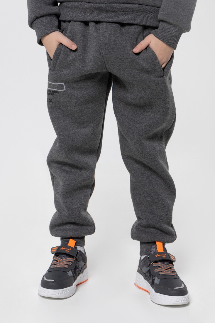 Фото Спортивні штани з принтом для хлопчика Atescan 1104-1 152 см Графітовий (2000990263278W)
