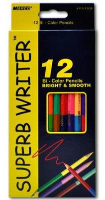 Фото Цветные карандаши 12/24 цвета двусторонние MARCO 4110-12CB Разноцветные (6951572901254)
