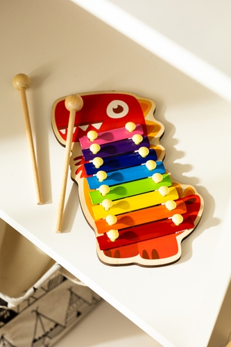 Фото Игрушка-ксилофон деревянная "Динозаврик" MWZ-5084-2 Разноцветный (2002014658077)