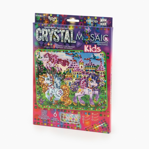 Фото Мозаїка з кристалів "Crystal mosaic kids Пегас" Danko Toys CRMk-01-04 Різнокольоровий (2000989844815)
