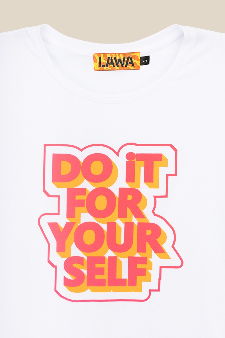 Фото Футболка з принтом жіноча LAWA CTM P-WB02312 "Do it for yourself" L Білий (2000989913603S)(LW)