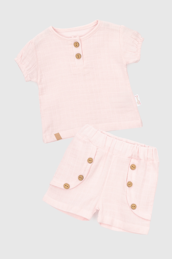 Фото Костюм (блуза+шорты) для девочки Beyaz Bebek 2201 74 см Розовый (2000990302496S)