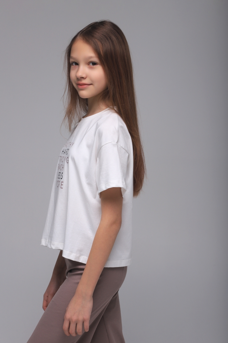 Фото Костюм для девочки (футболка+штаны палаццо) Viollen 2166 Viollen 176 см Кофейный (2000989443537S)