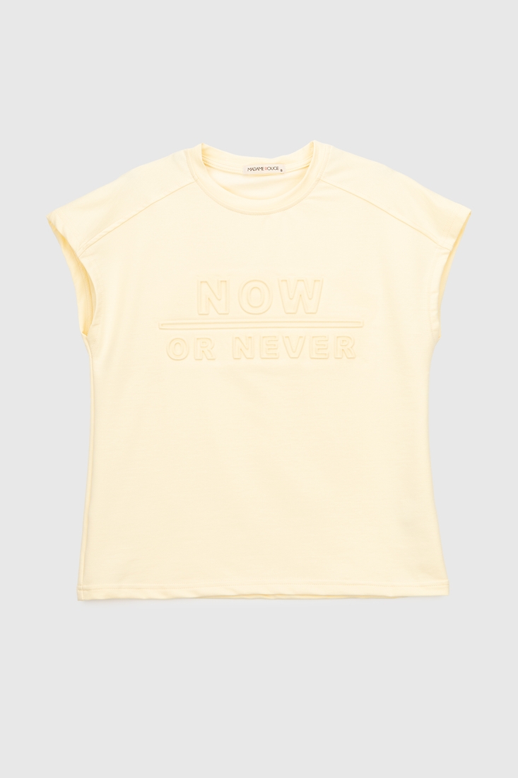 Фото Костюм футболка + шорти однотонний жіночий MDG 24729 S Жовтий (2000990404084S)