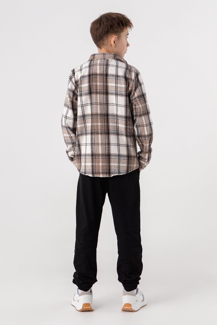 Фото Сорочка з візерунком для хлопчика Deniz 124 164 см Бежевий (2000990473233D)