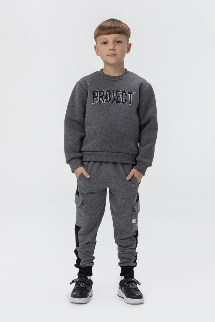 Фото Спортивні штани з принтом для хлопчика Atescan 1100 152 см Сірий (2000990079275D)