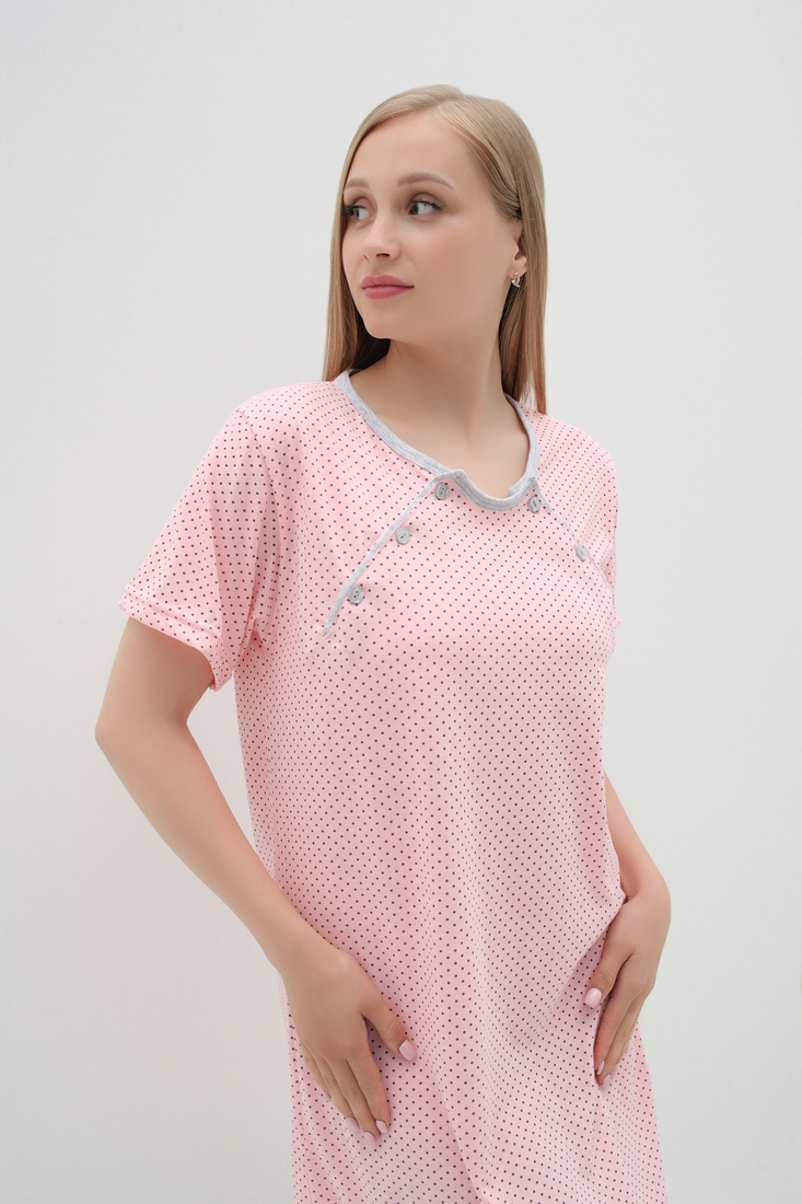 Фото Халат с рубашкой 617 XL Сіро-рожевий (2000989071990A)
