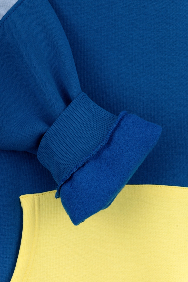 Фото Худі однотонний жіночий MDG 241336 One Size Синьо-жовтий (2000990033833W)