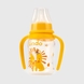 Пляшка кругла Lindo LI146 з силіконовою соскою Жовтий (2400570744010) Фото 1 з 4