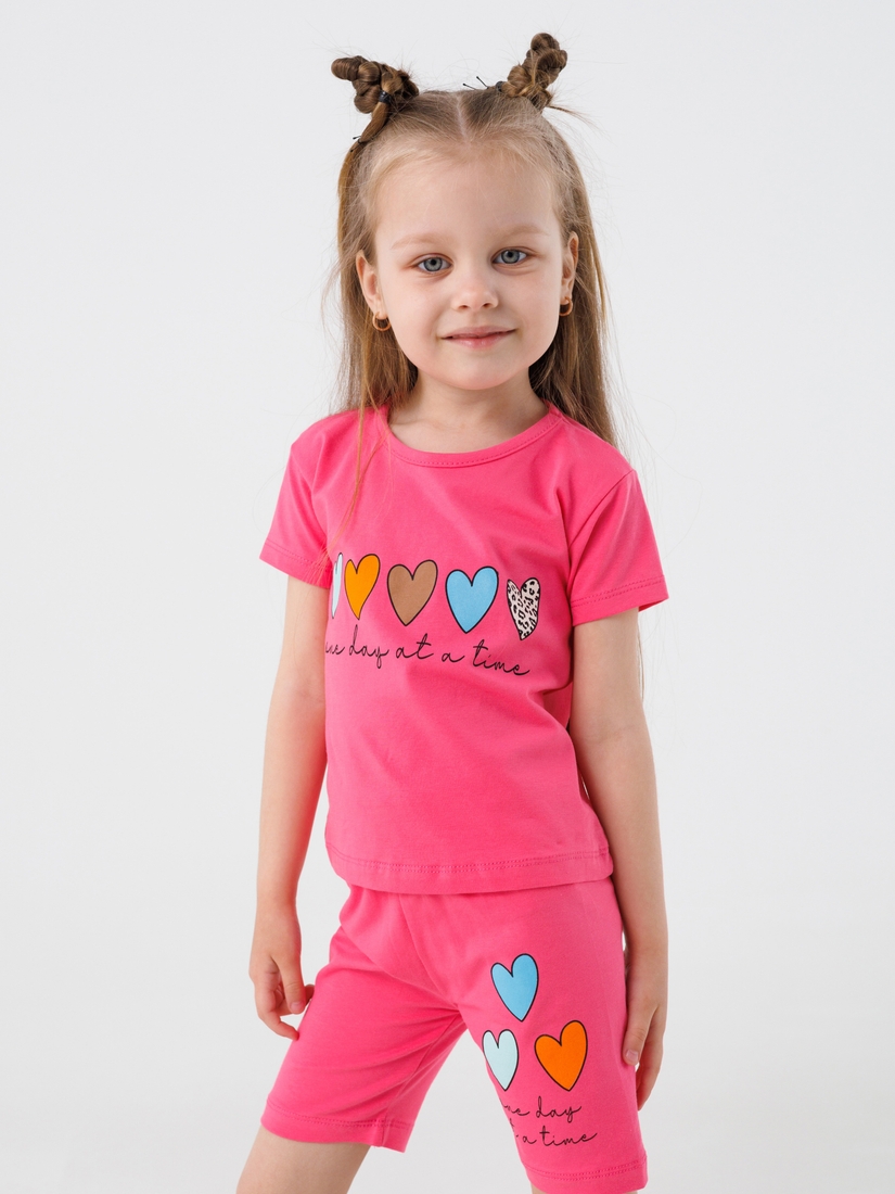Фото Костюм футболка+шорты для девочки Baby Show 16488 110 см Розовый (2000990554123S)