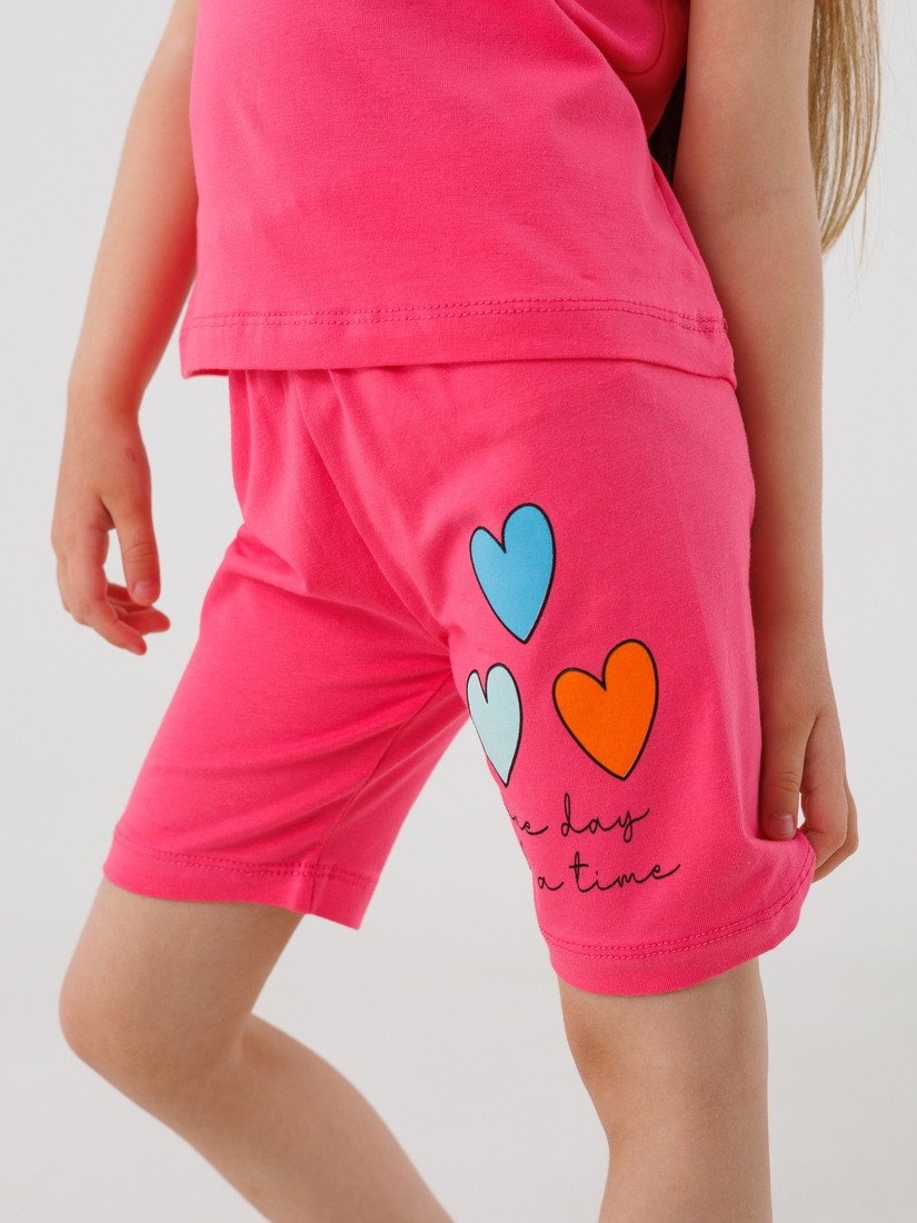 Фото Костюм футболка+шорти для дівчинки Baby Show 16488 92 см Рожевий (2000990554086S)
