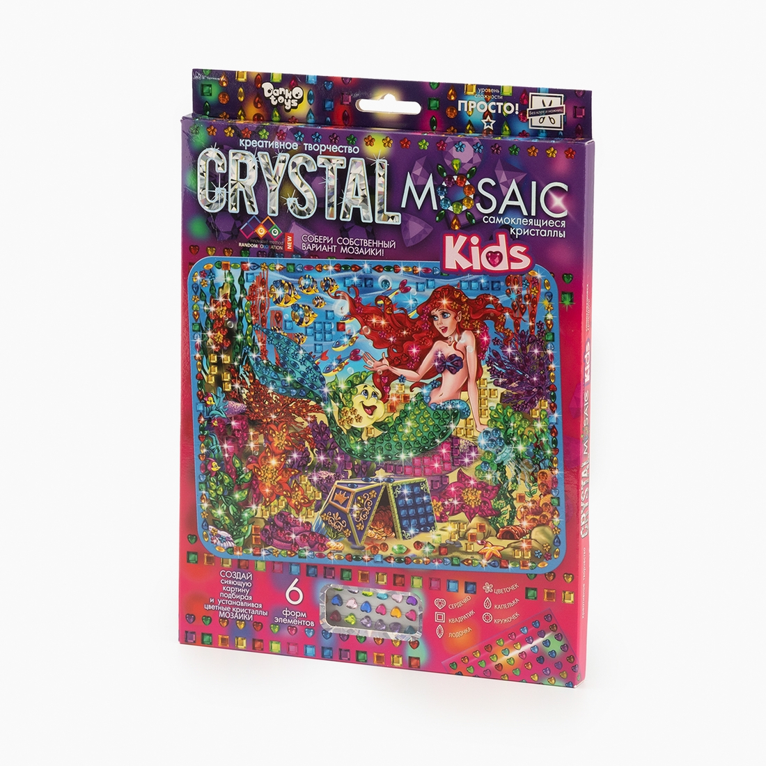 Фото Мозаїка з кристалів "Crystal mosaic kids Русалонька" Danko Toys CRMk-01-05 Різнокольоровий (2000989844822)