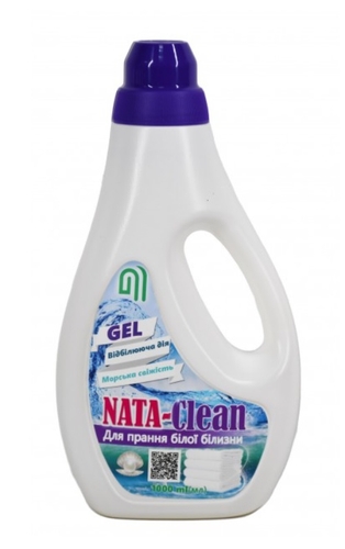 Засіб мийний "NATA-Clean гель для прання білої білизни" 1000 мл (4823112600670)