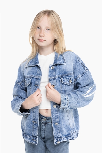 Фото Куртка джинсовая для девочки PPS445 176 см Синий (2000989896616D)