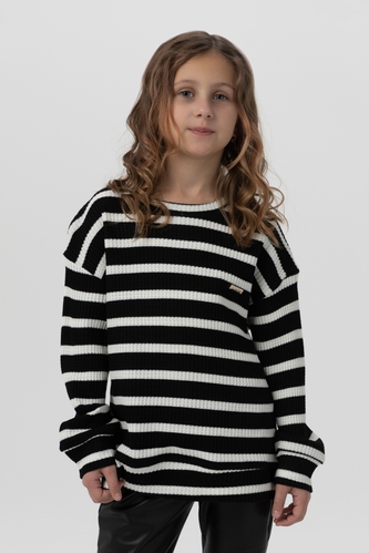 Свитшот с принтом для девочки Viollen 5027 164 см Черно-белый (2000990208163D)