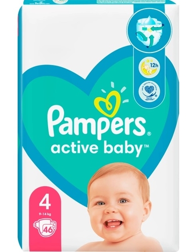 Фото Підгузки Pampers Active Baby 46 шт. 9-14 кг (8001090949097)