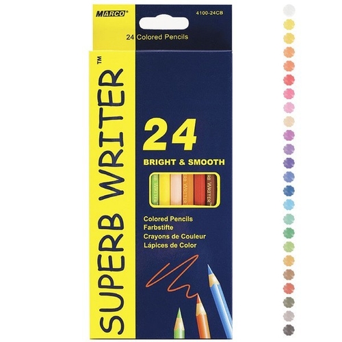 Фото Кольорові олівці 24 кольори MARCO 4100-24CB Різнокольорові (6951572900615)