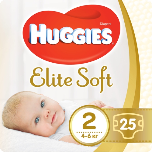 Фото Подгузники Huggies Elite Soft 2 2СМОЛ25 9400421 4-6 кг 25 шт. (5029053578064)