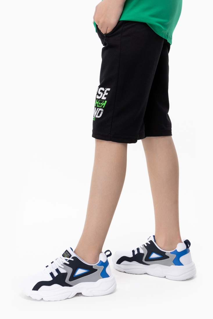 Фото Капри спортивные с принтом для мальчика Pitiki 5708 152 см Черный (2000989839156S)