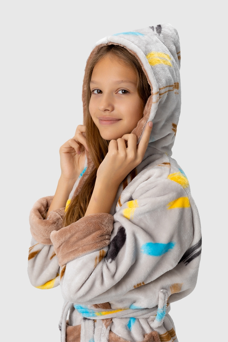 Фото Халат для девочки POLAR Абстракция ЖБ 11-12 лет Сине-желтый (2000990048493A)