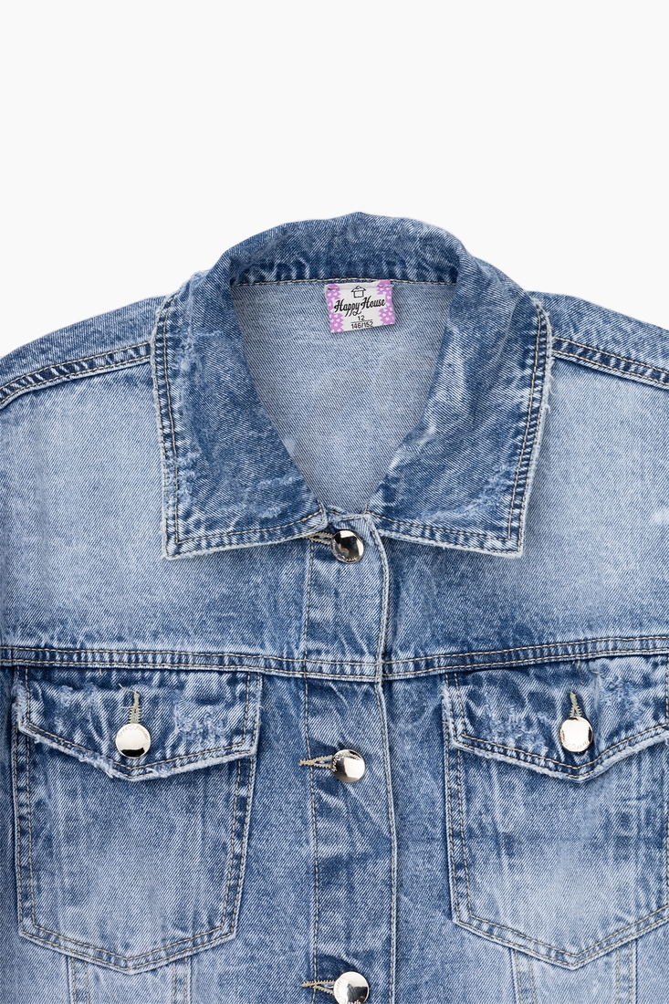 Фото Куртка джинсова для дівчинки PPS445 176 см Синій (2000989896616D)