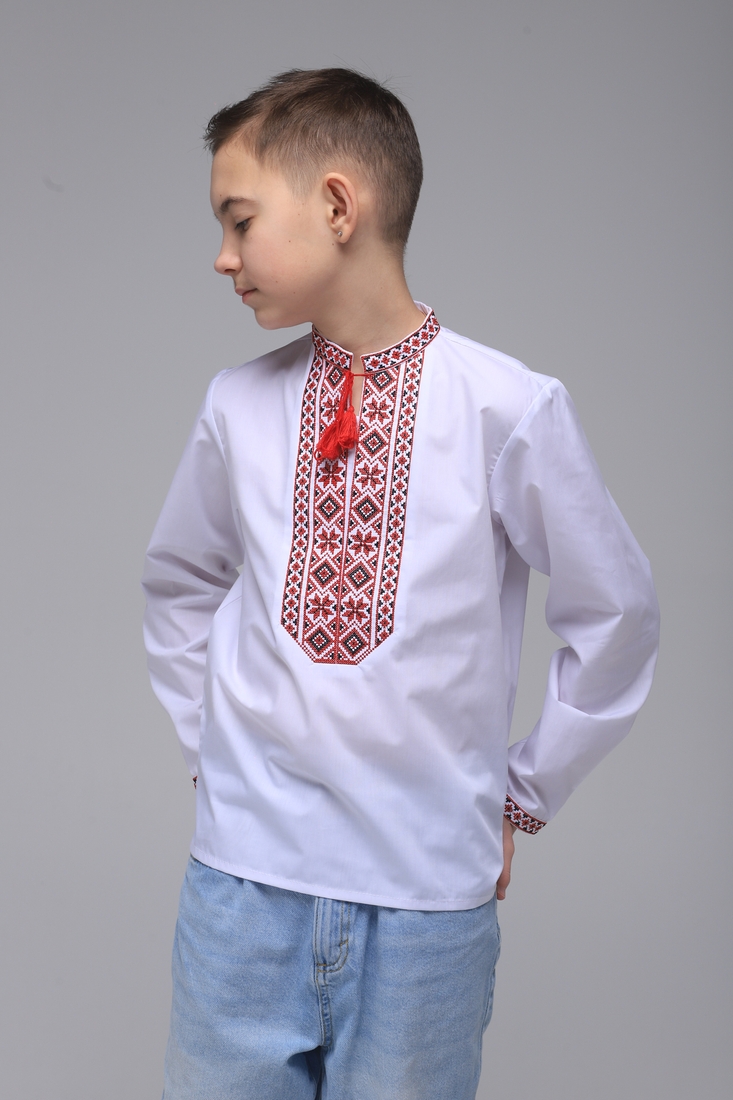 Фото Рубашка с вышивкой для мальчика КОЗАЧЕК КОЗАК 158 см Красный (2000902206249D)