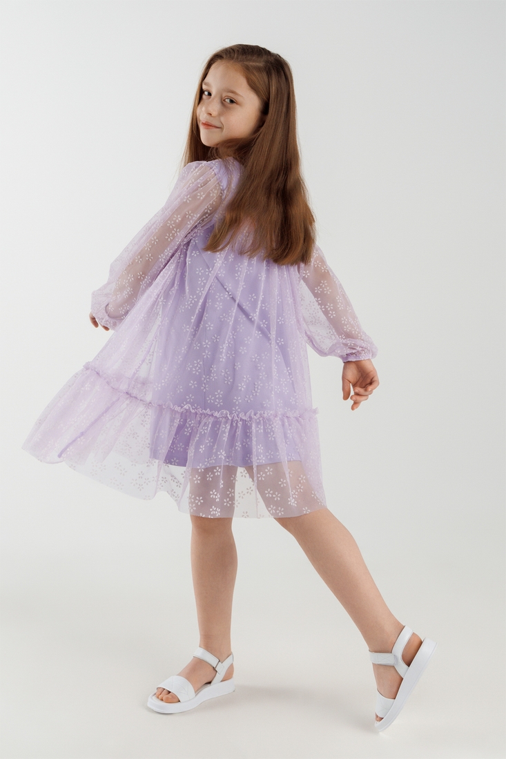 Фото Платье для девочки Dinomin 240521 146 см Лиловый (200099039202039D)