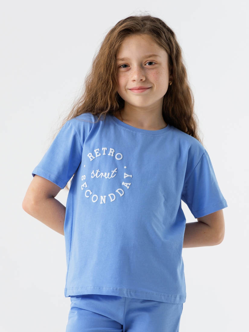 Фото Костюм футболка+штаны для девочки Atabey 10532 116 см Голубой (2000990478269S)