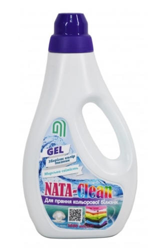 Засіб мийний "NATA-Clean гель для прання кольорової білизни" 1000 мл (4823112600687)