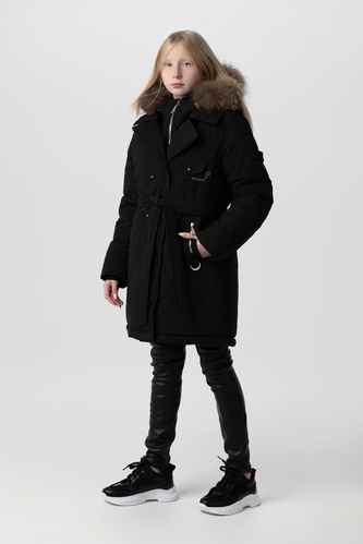 Фото Куртка зимняя для девочки Feiying 836 164 см Черный (2000989630425W)