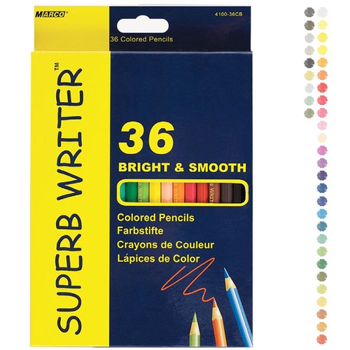 Фото Цветные карандаши 36 цветов MARCO 4100-36CB Разноцветные (6951572900608)