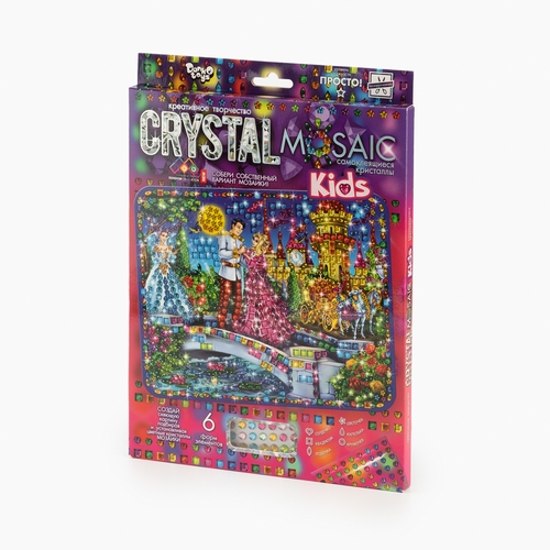Фото Мозаїка з кристалів "Crystal mosaic kids Попелюшка" Danko Toys CRMk-01-06 Різнокольоровий (2000989844839)