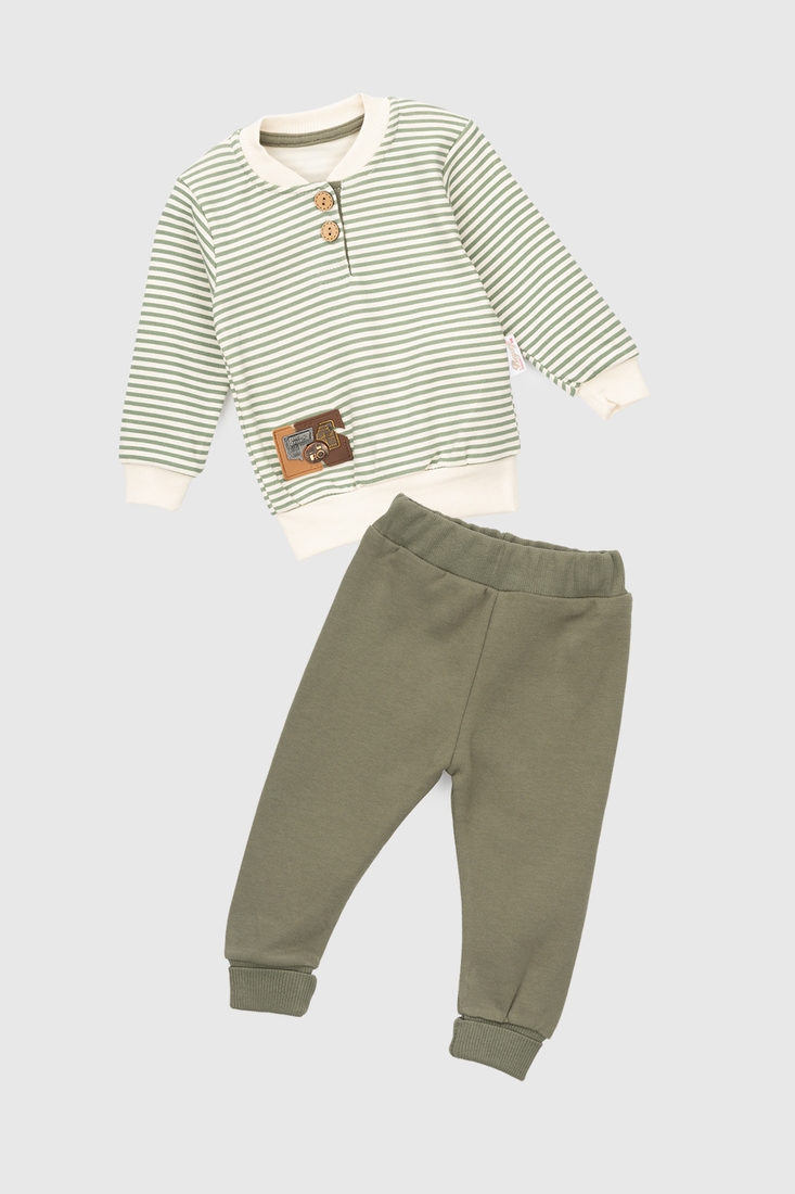 Фото Костюм (світшот+штани) для хлопчика Beyaz Bebek 2060 92 см Зелений (2000990301932D)
