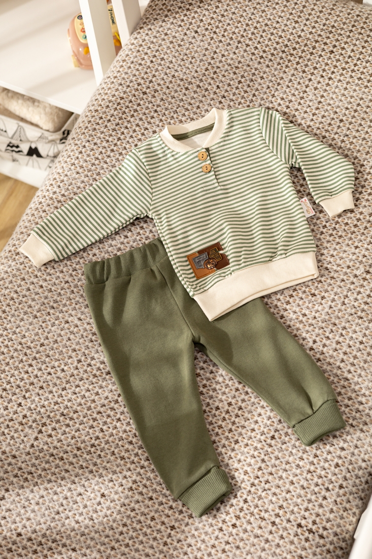 Фото Костюм (світшот+штани) для хлопчика Beyaz Bebek 2060 74 см Зелений (2000990301901D)