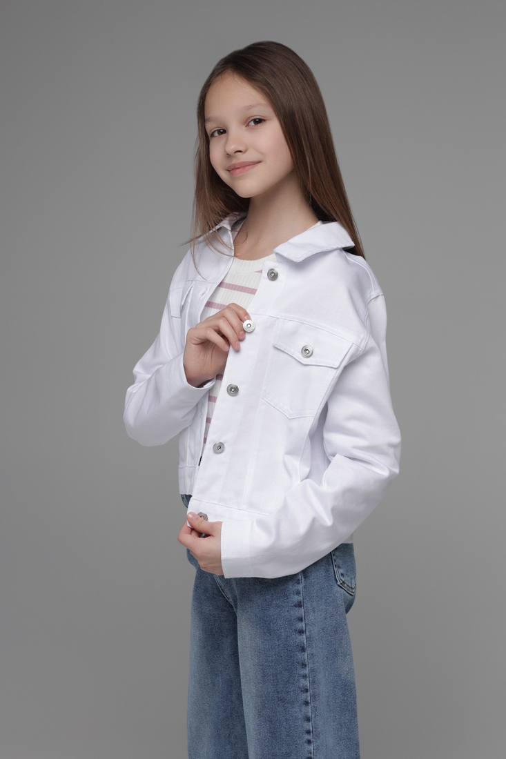 Фото Куртка-сорочка для дівчинки DMB 0052 DMB 164 см Білий (2000989439073S)