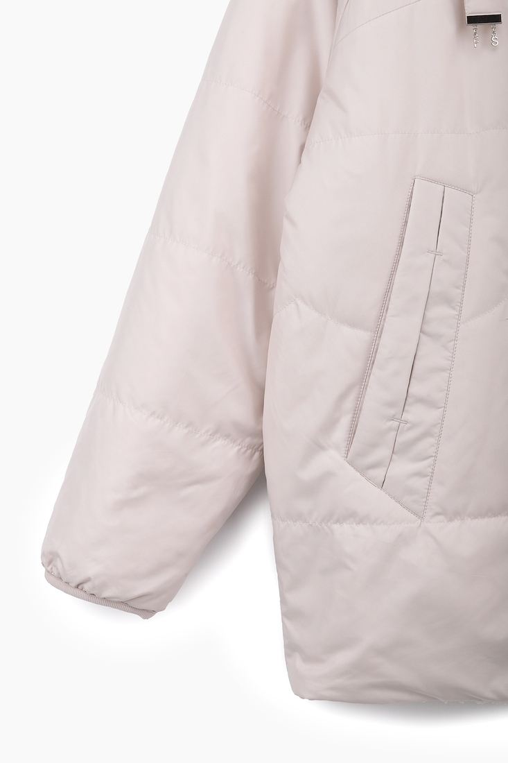 Фото Куртка жіноча двостороння Button 72-626 M Бежевий (2000989400493D)