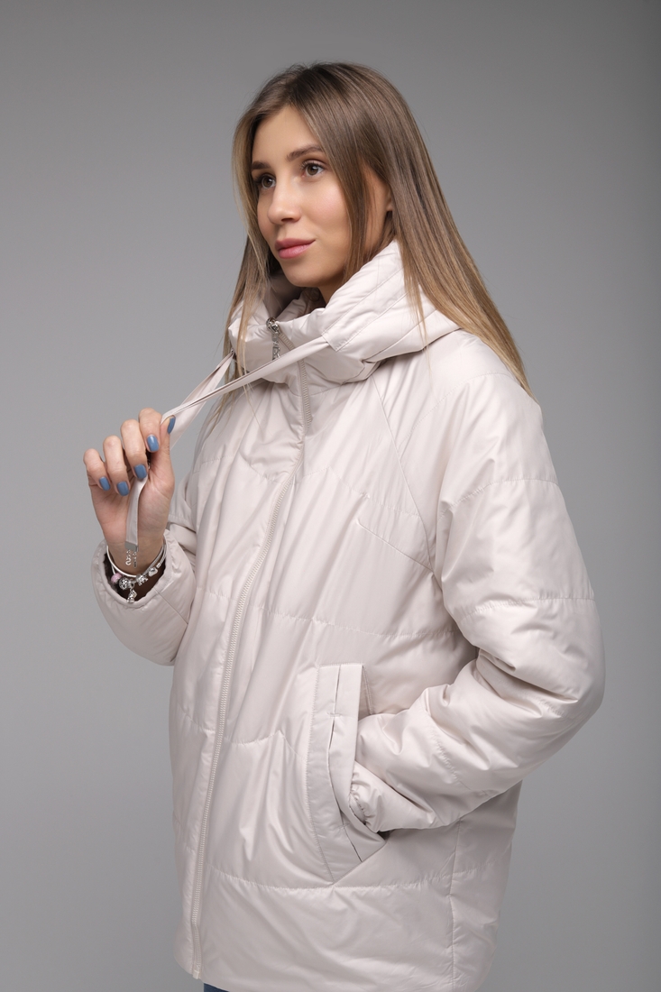Фото Куртка жіноча двостороння Button 72-626 M Бежевий (2000989400493D)