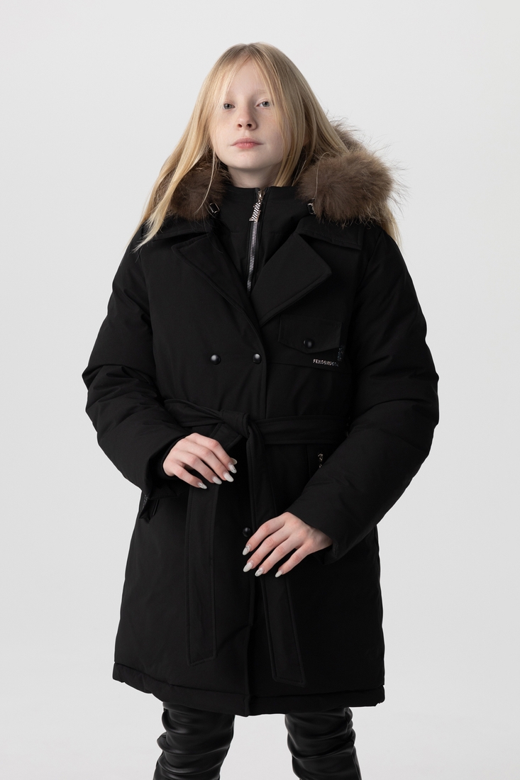 Фото Куртка зимова для дівчинки Feiying 836 164 см Чорний (2000989630425W)