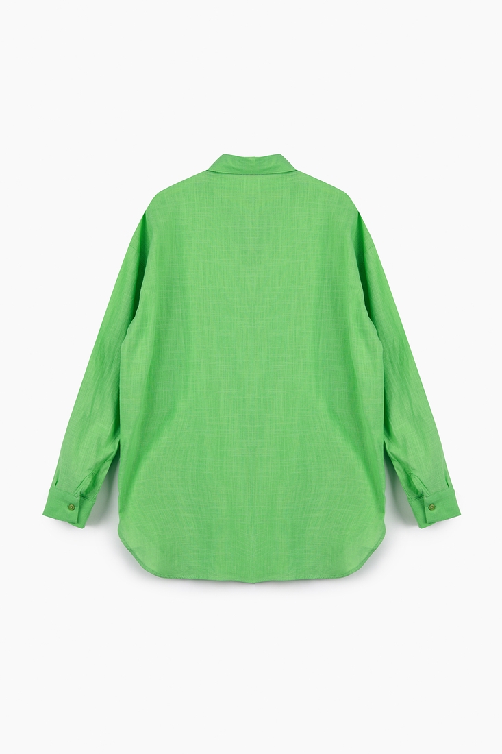 Фото Рубашка однотонная женская Crep 90279 M Зеленый (2000989497837D)
