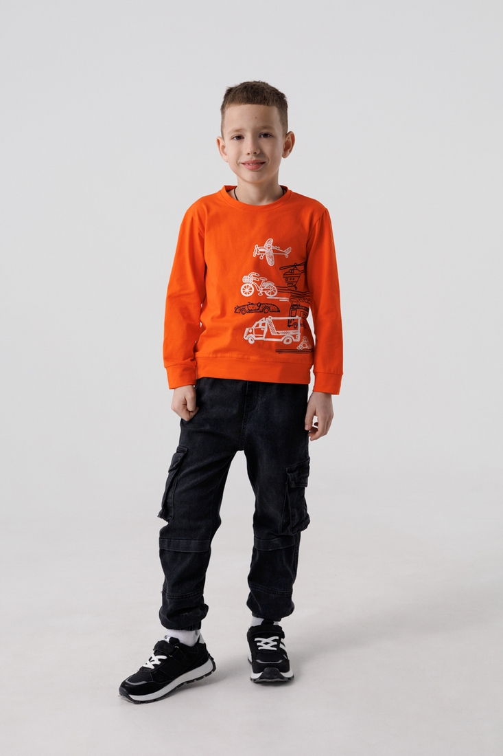 Свитшот с принтом для мальчика Deniz 05021 116 см Оранжевый (2000990438065D)