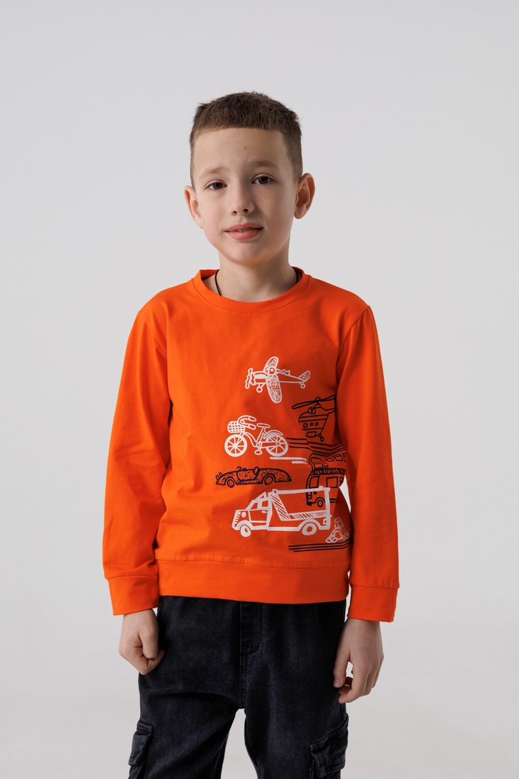 Свитшот с принтом для мальчика Deniz 05021 98 см Оранжевый (2000990438027D)