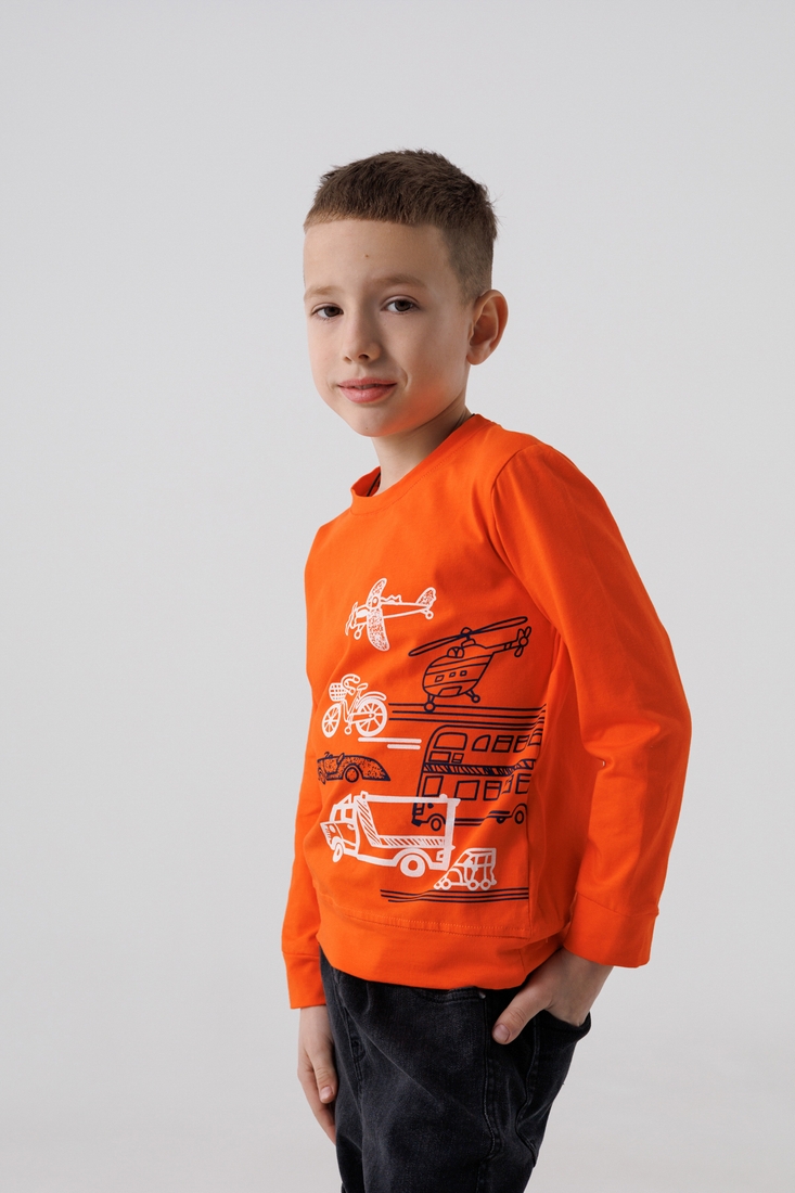 Свитшот с принтом для мальчика Deniz 05021 98 см Оранжевый (2000990438027D)