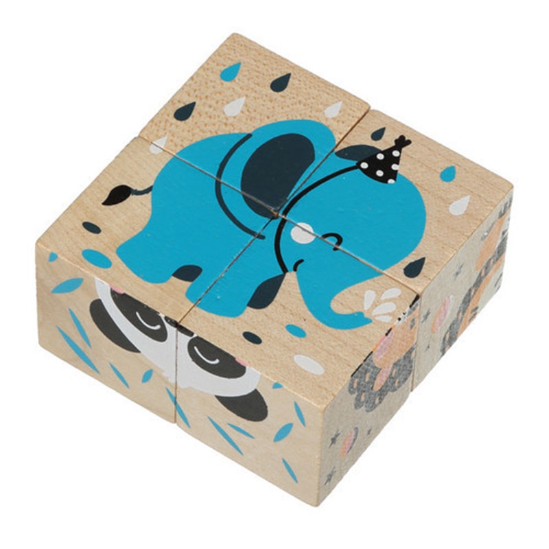 Фото Деревянная игрушка кубики "Животные" Cubika (4 детали) 15429 (2000904061181)