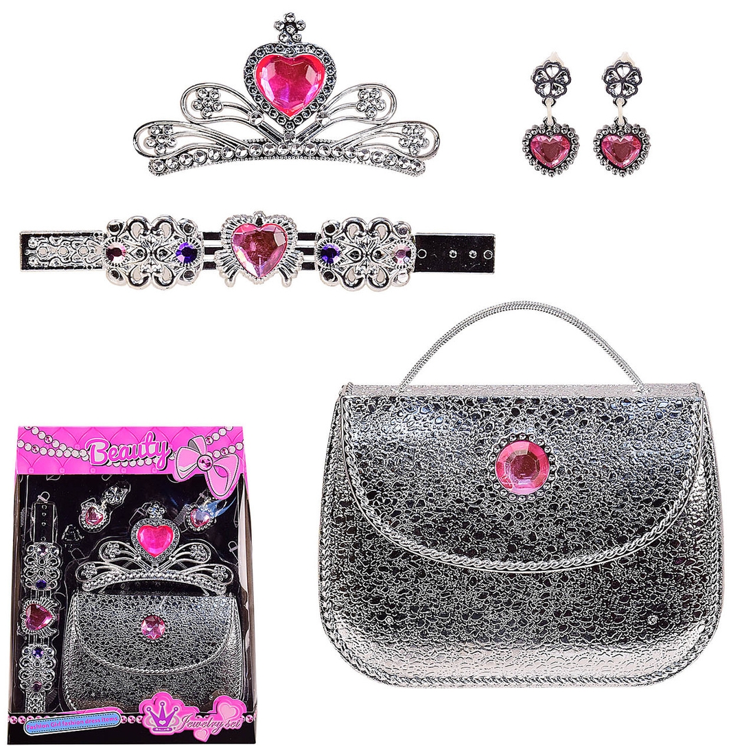 Фото Аксессуари для дівчаток 610-6 корона, сережки, сумочка, в кор. (2000904541256)