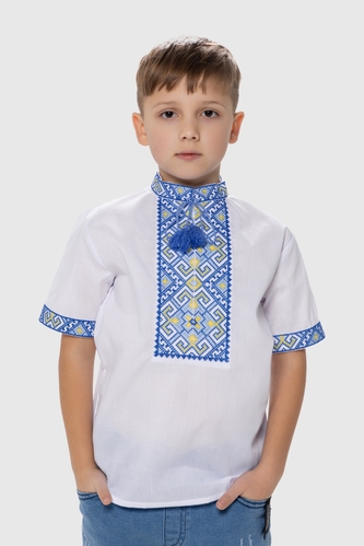 Фото Сорочка з вишивкою для хлопчика КОЗАЧЕК ФІЛІП 164 см Синій (2000989882992S)