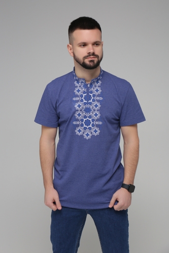 Фото Вышивка-футболка мужская Захар 3XL Синий (2000989574576А)