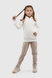 Спортивні штани однотонні для дівчики First Kids 3136 128 см Бежевий (2000990132338D) Фото 5 з 11
