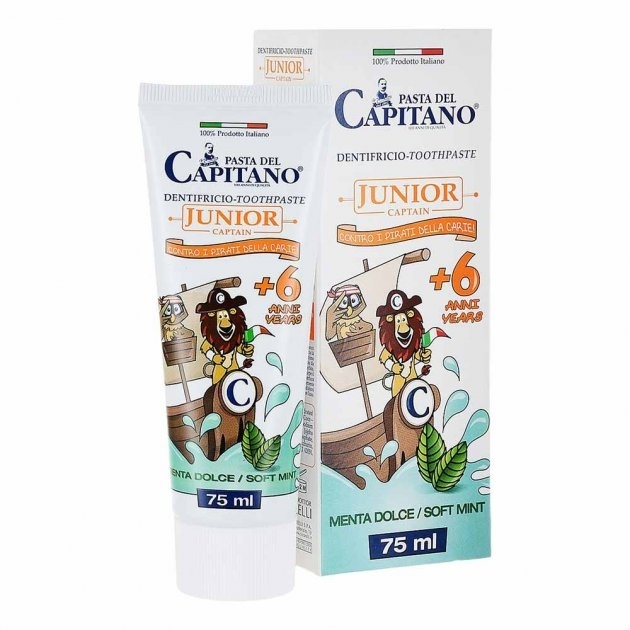 Фото Pasta Del Capitano зубная паста Junior Soft Mint 6+ 75 мл (8002140035401A)